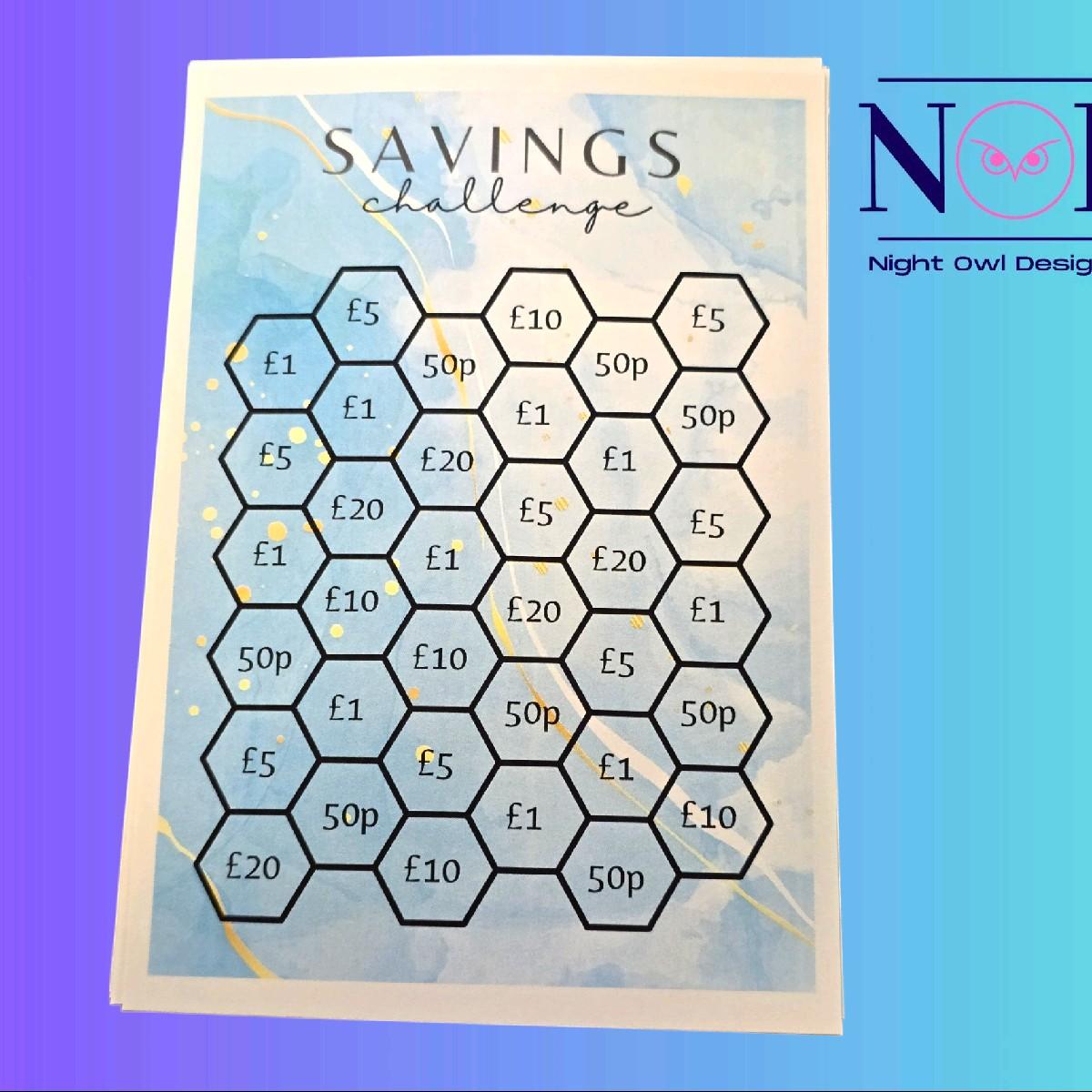 Savings Challenge Cards - A6 Cash Stuffing Set
