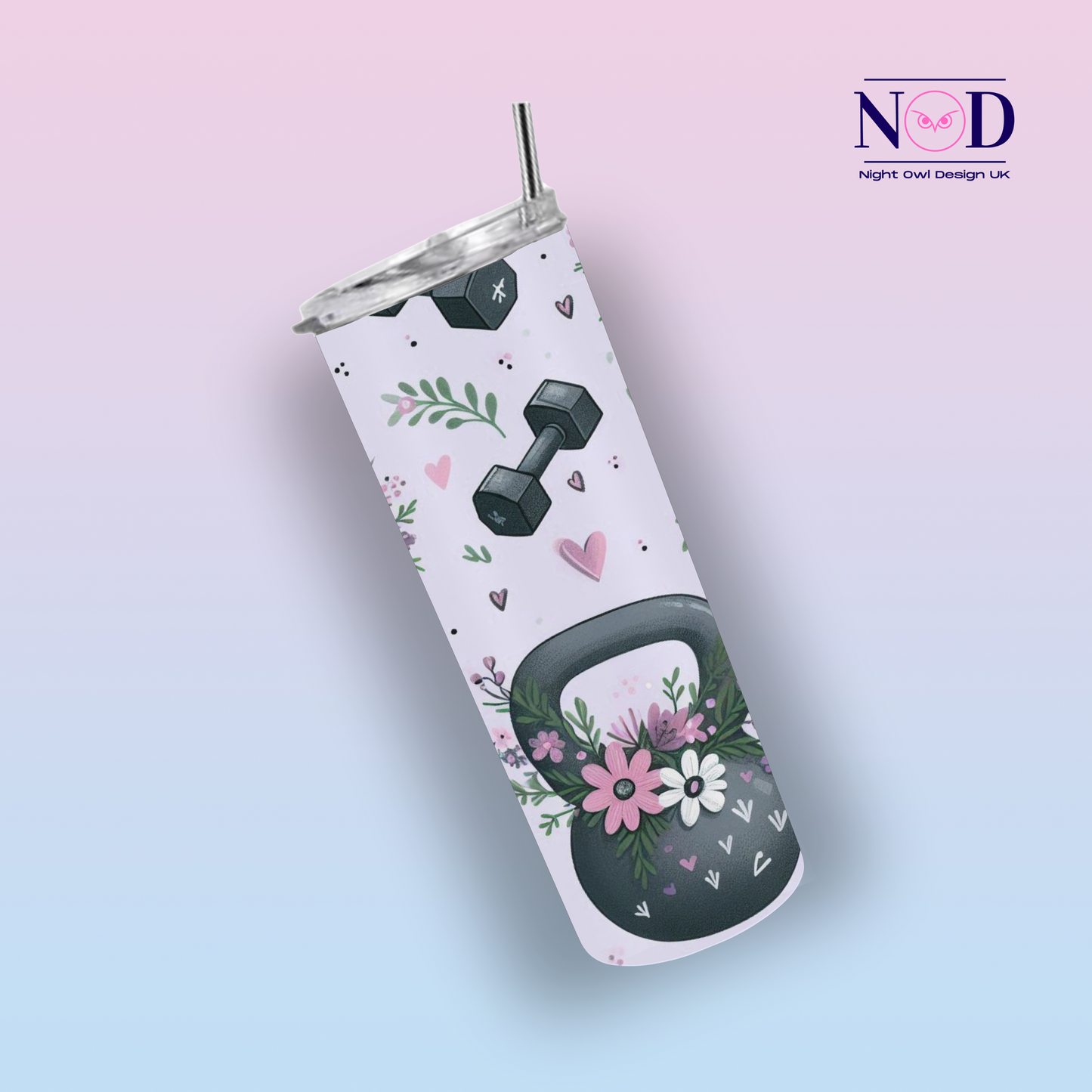 Floral Gym 20oz Tumbler