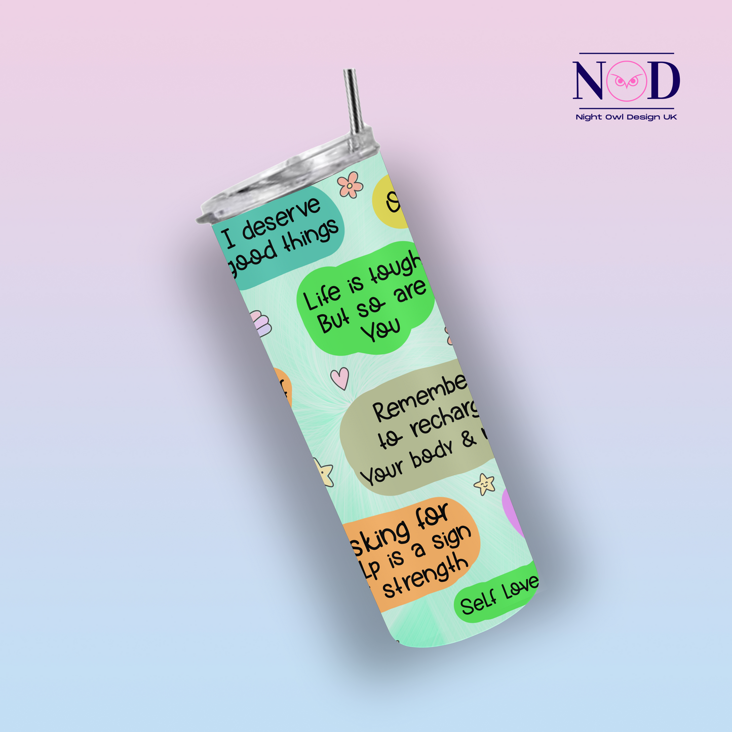 Colourful and Bright Positive Affirmation 20oz Tumbler