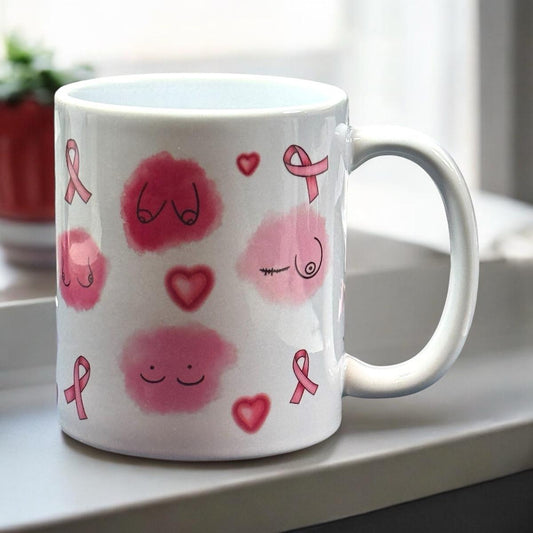 Breast Cancer Awareness 11oz Ceramic Mug with Gnome Design