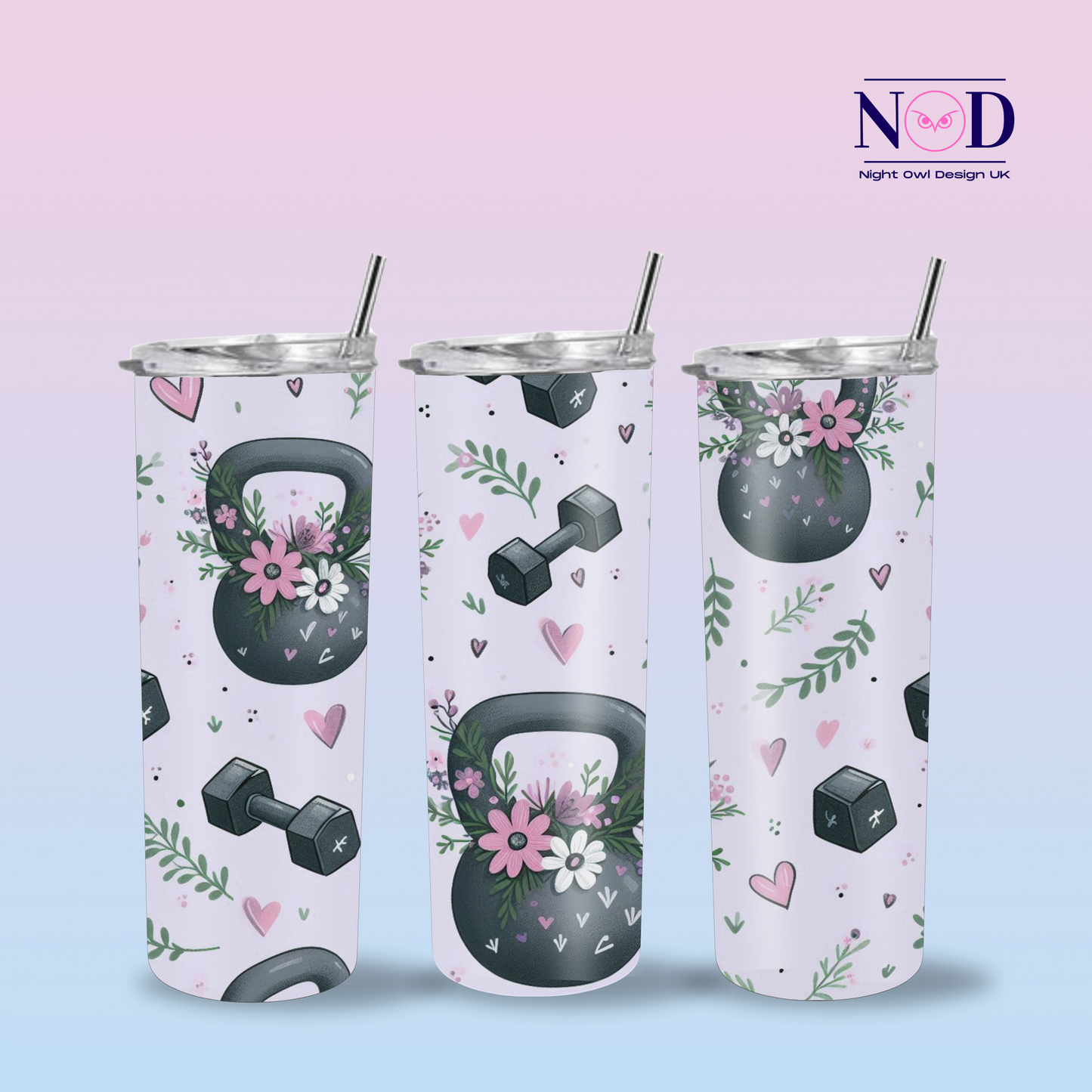 Floral Gym 20oz Tumbler