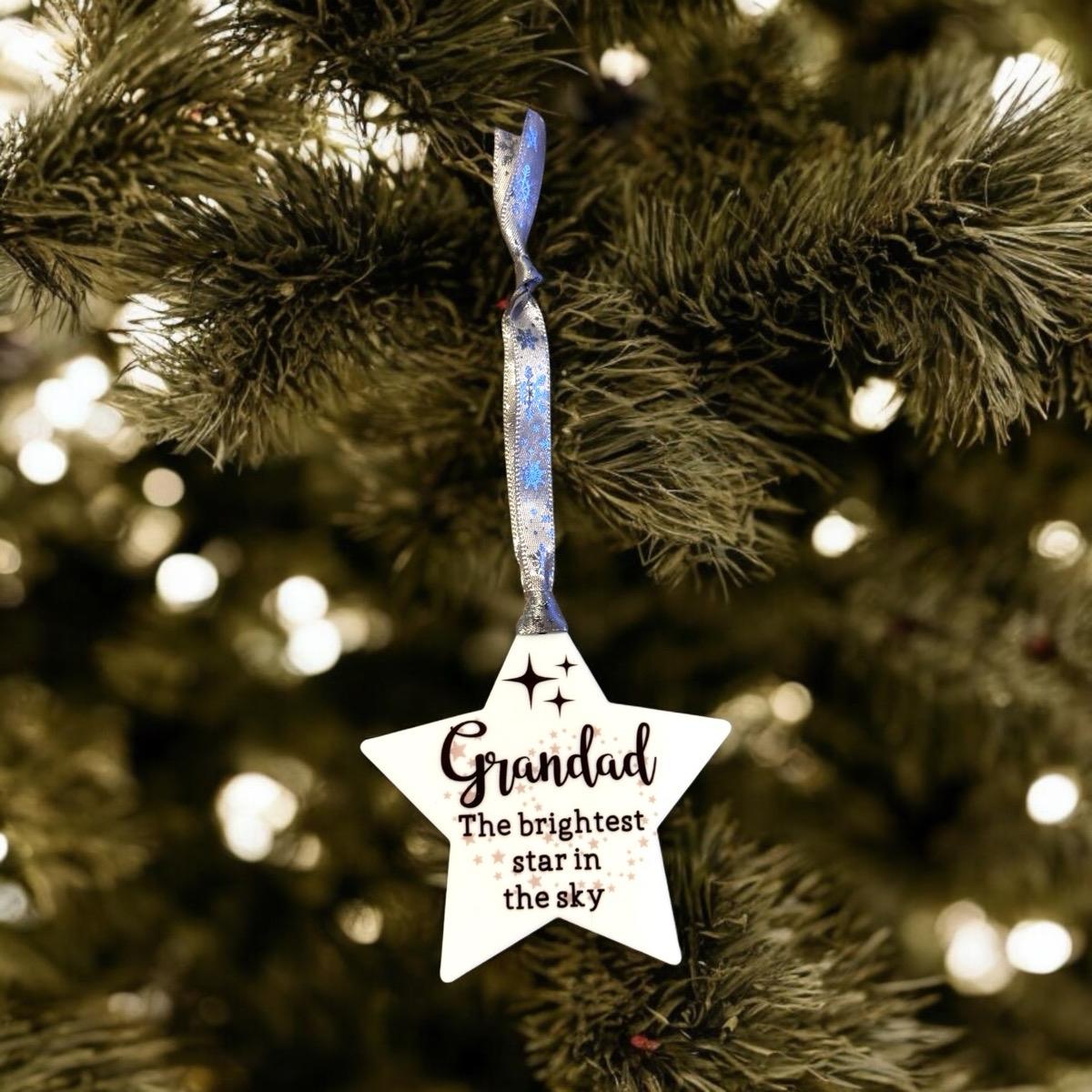 Personalised Star Acrylic Memorial Bauble
