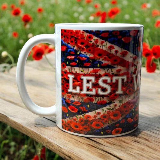 Union Jack Lest We Forget 11oz Ceramic Mug
