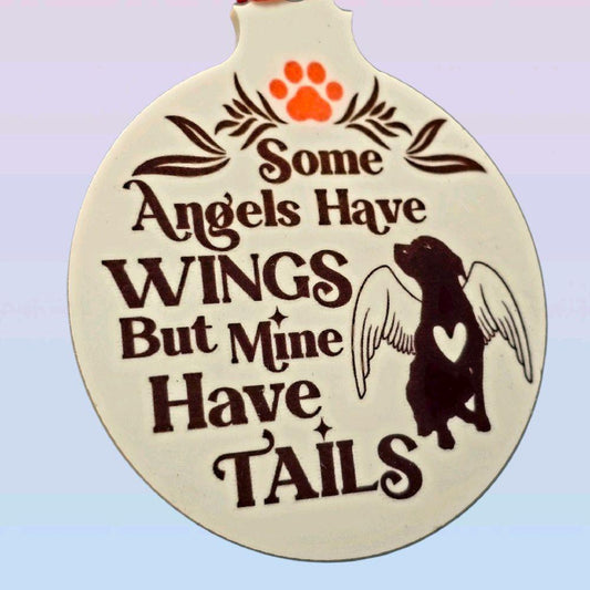 Some Angels Have Tails Christmas Bauble