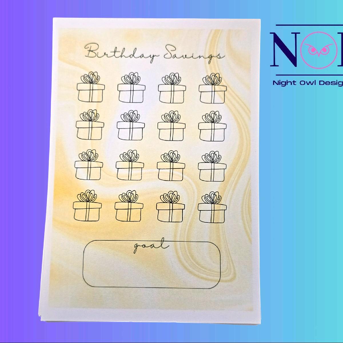Savings Challenge Cards - A6 Cash Stuffing Set