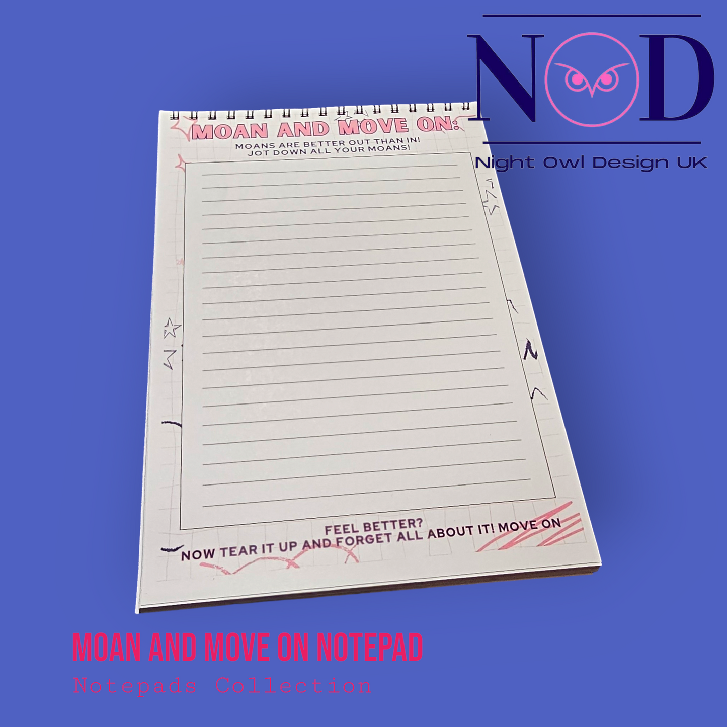 Moan and Move on, Gratitude notepads, Mental Health