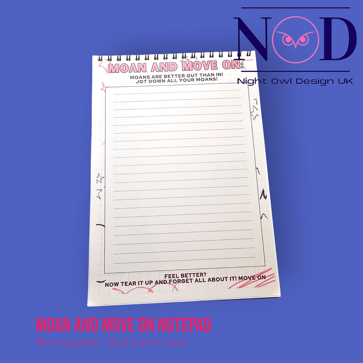 Moan and Move on, Gratitude notepads, Mental Health