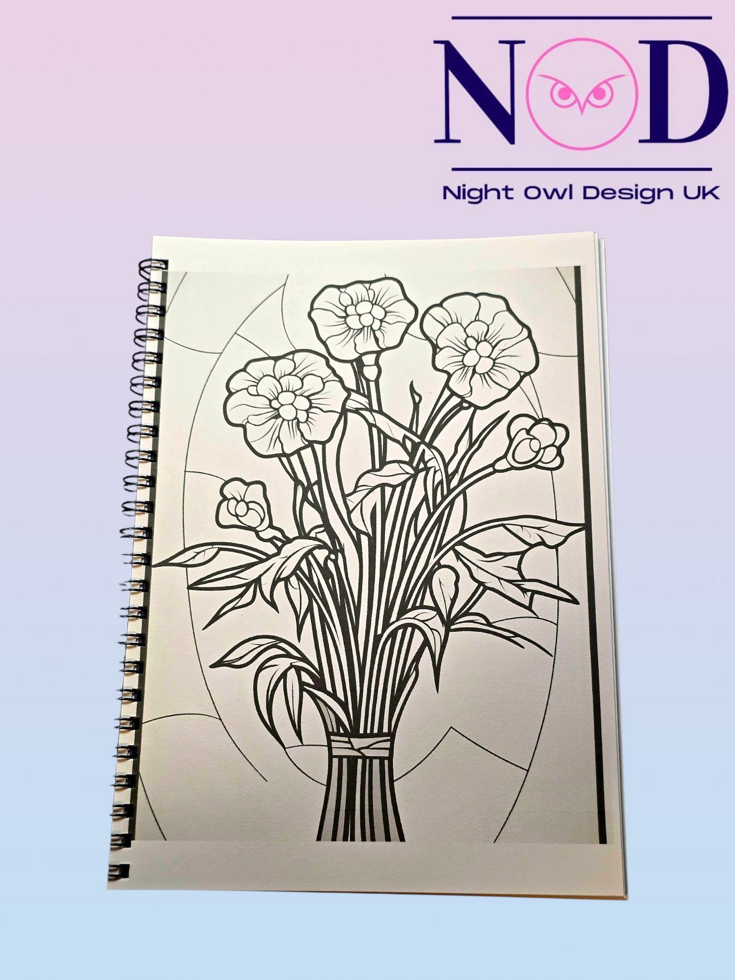 Volume 2 Flowers and Stained Glass Colouring Book