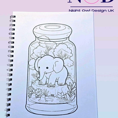 Kawaii Forest Jars and Animals Colouring Book