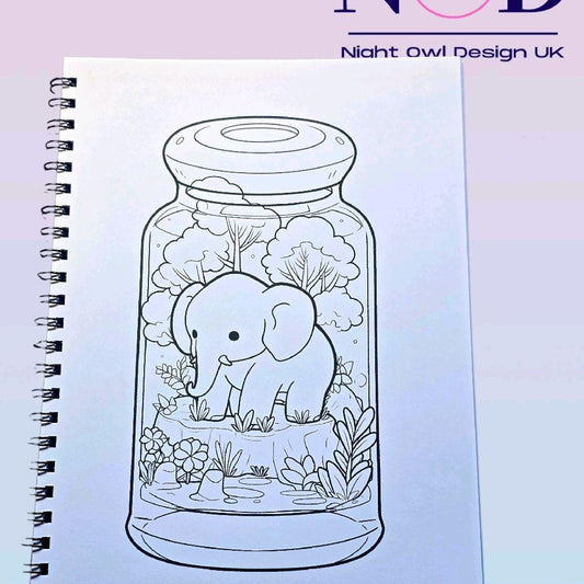 Kawaii Forest Jars and Animals Colouring Book
