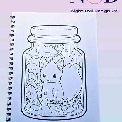Kawaii Forest Jars and Animals Colouring Book