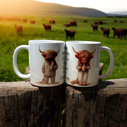 Highland Cow 11oz Ceramic Mug with Funny Quote