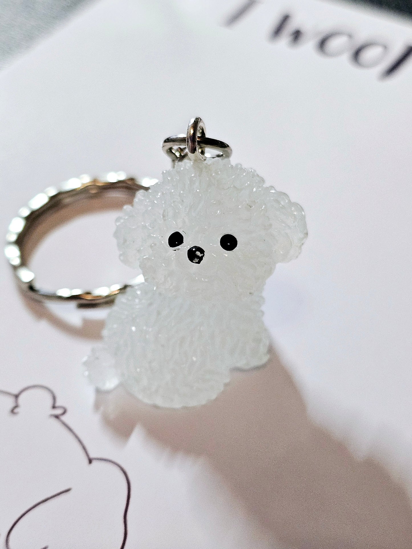 I Woof you keyring, glow in the dark keychain