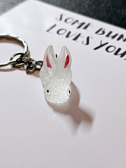 Glow in the dark bunny rabbit keyring