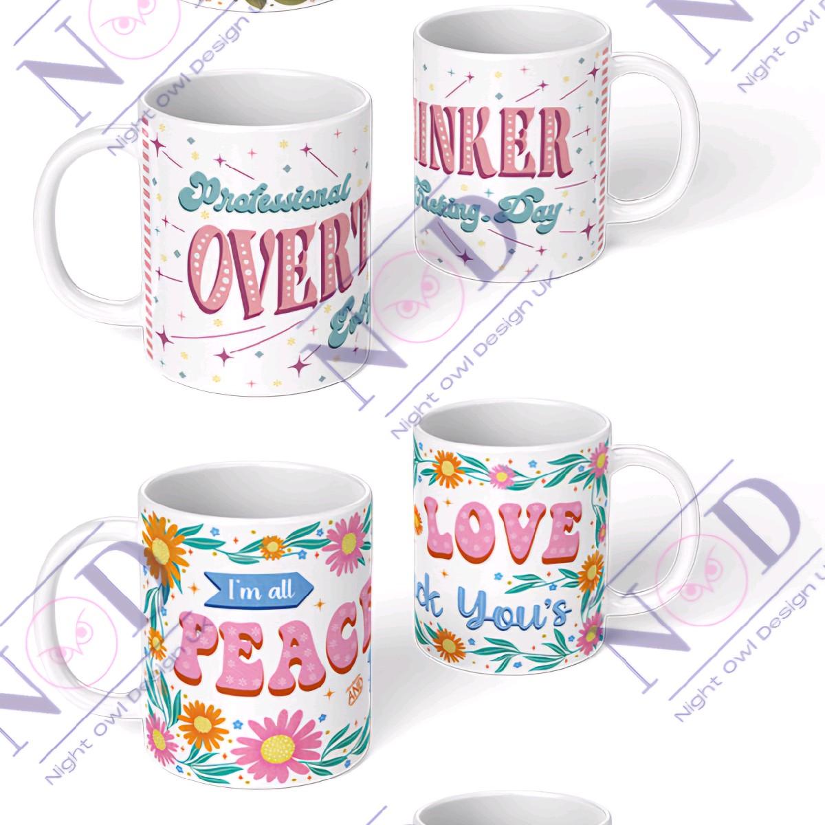 Floral & Sassy 11oz Mugs, +18, Funny AF, Coffee Lovers