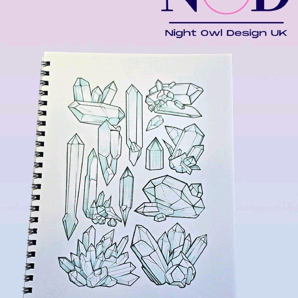 Crystals Colouring Book