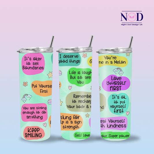 Colourful and Bright Positive Affirmation 20oz Tumbler