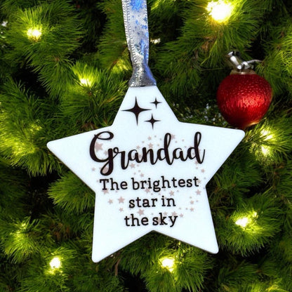 Personalised Star Acrylic Memorial Bauble
