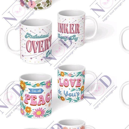 Floral & Sassy 11oz Mugs, +18, Funny AF, Coffee Lovers