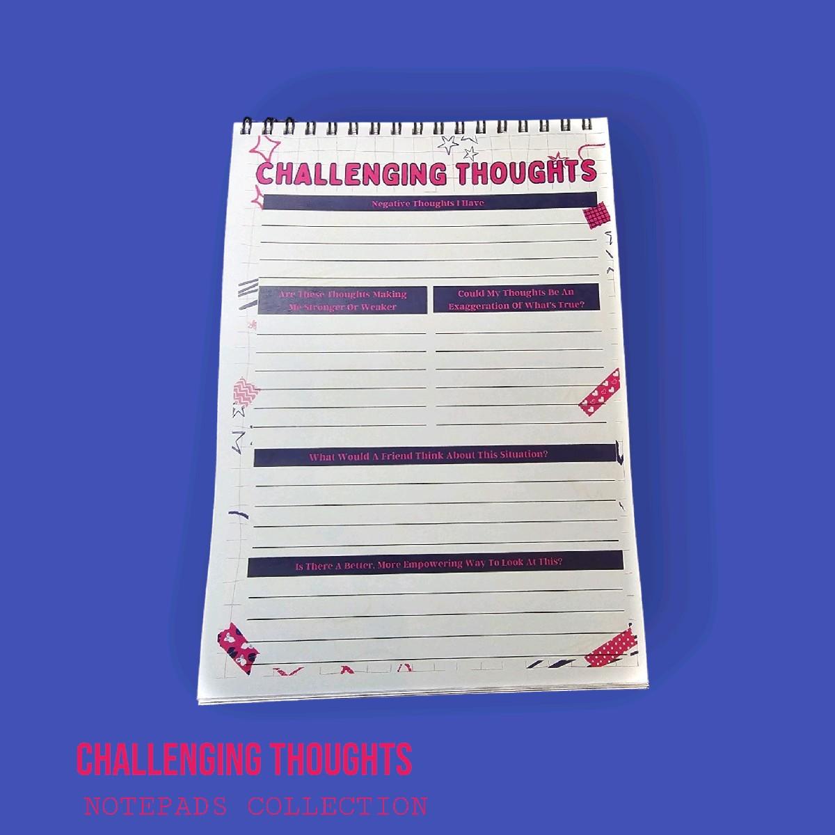 Challenging Thought Notepad, Mental Health – Night Owl Design UK