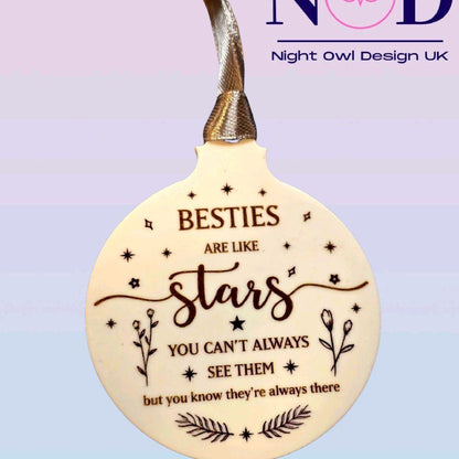 Besties Are Like Stars Christmas Bauble