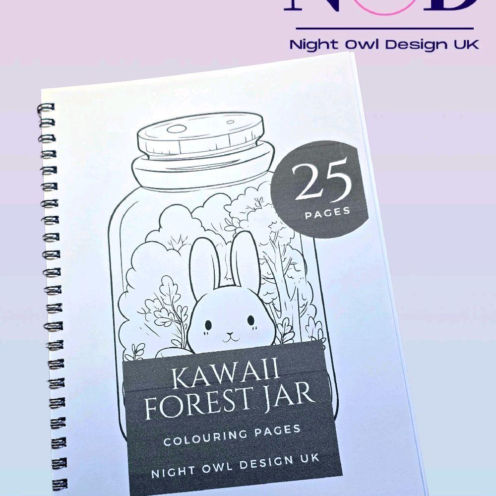 Kawaii Forest Jars and Animals Colouring Book