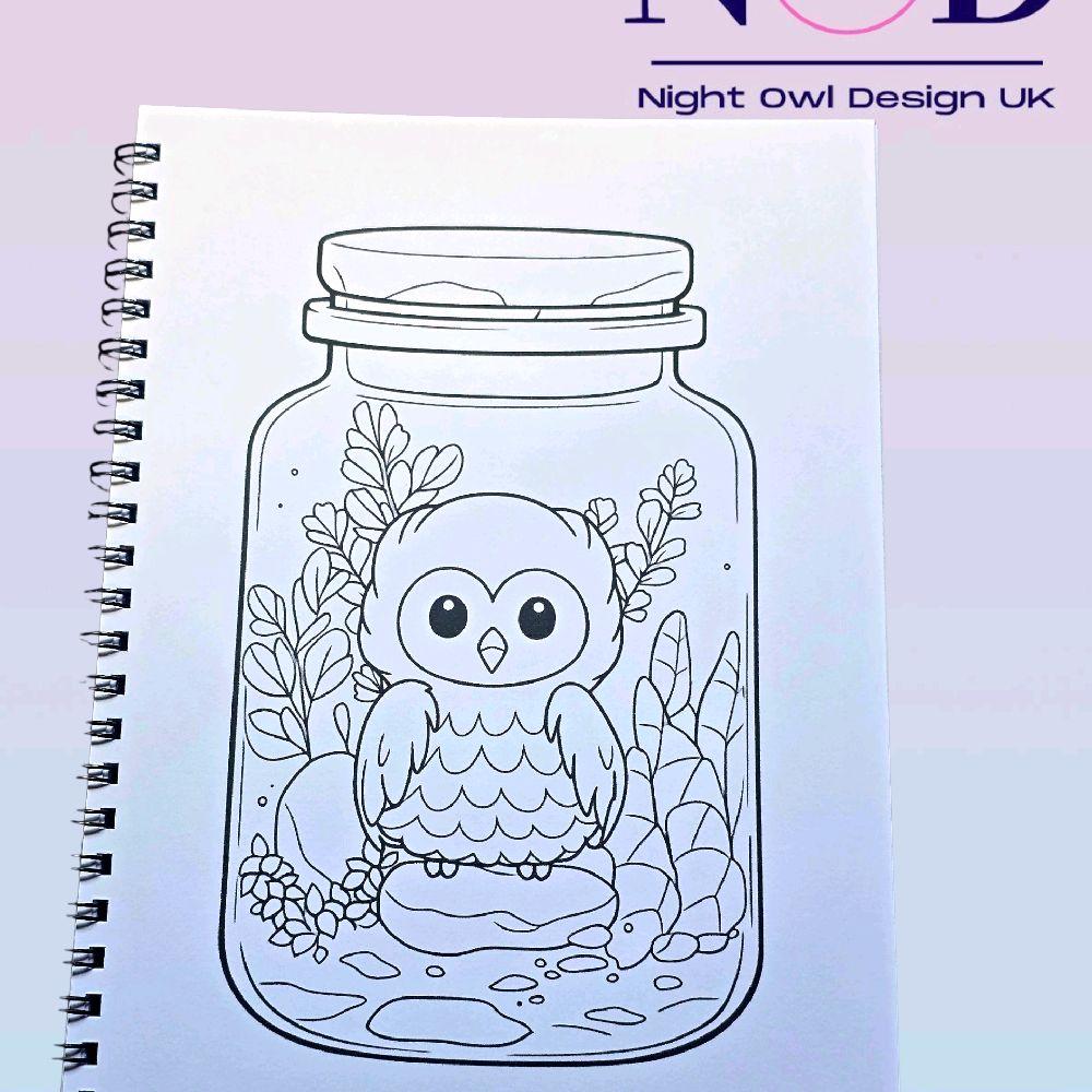 Kawaii Forest Jars and Animals Colouring Book