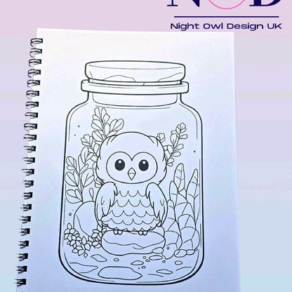 Kawaii Forest Jars and Animals Colouring Book