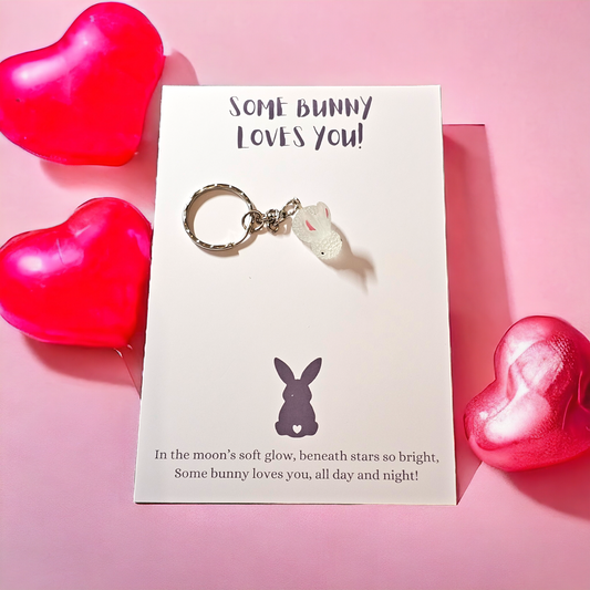 Glow in the dark bunny rabbit keyring