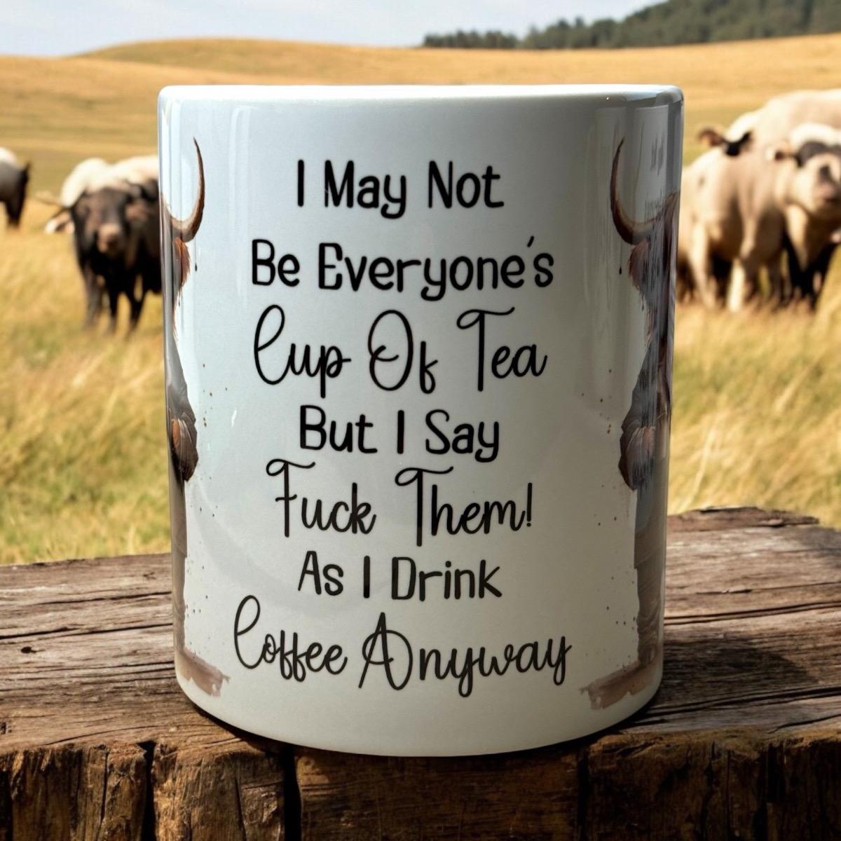 Highland Cow 11oz Ceramic Mug with Funny Quote