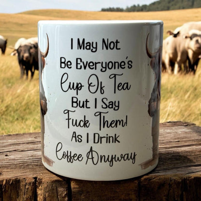 Highland Cow 11oz Ceramic Mug with Funny Quote