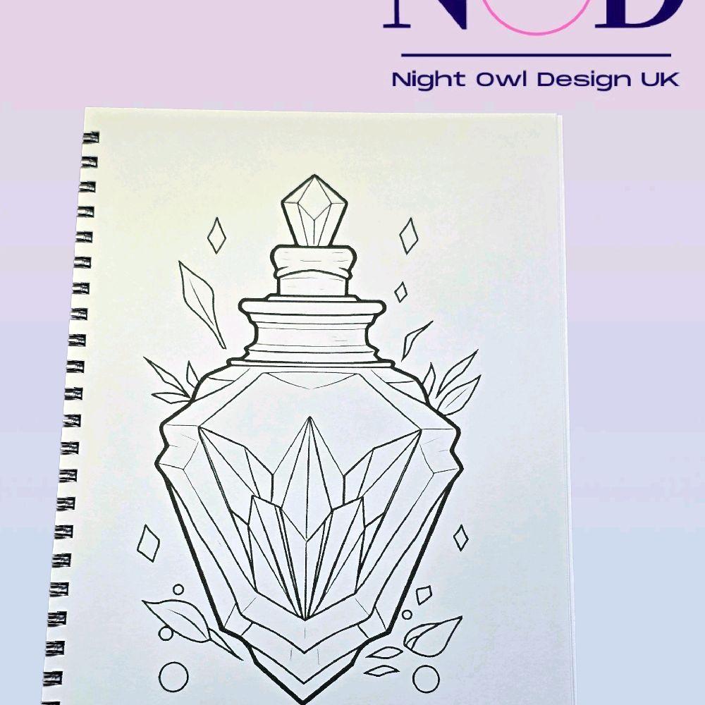 Potion Bottles Colouring Book