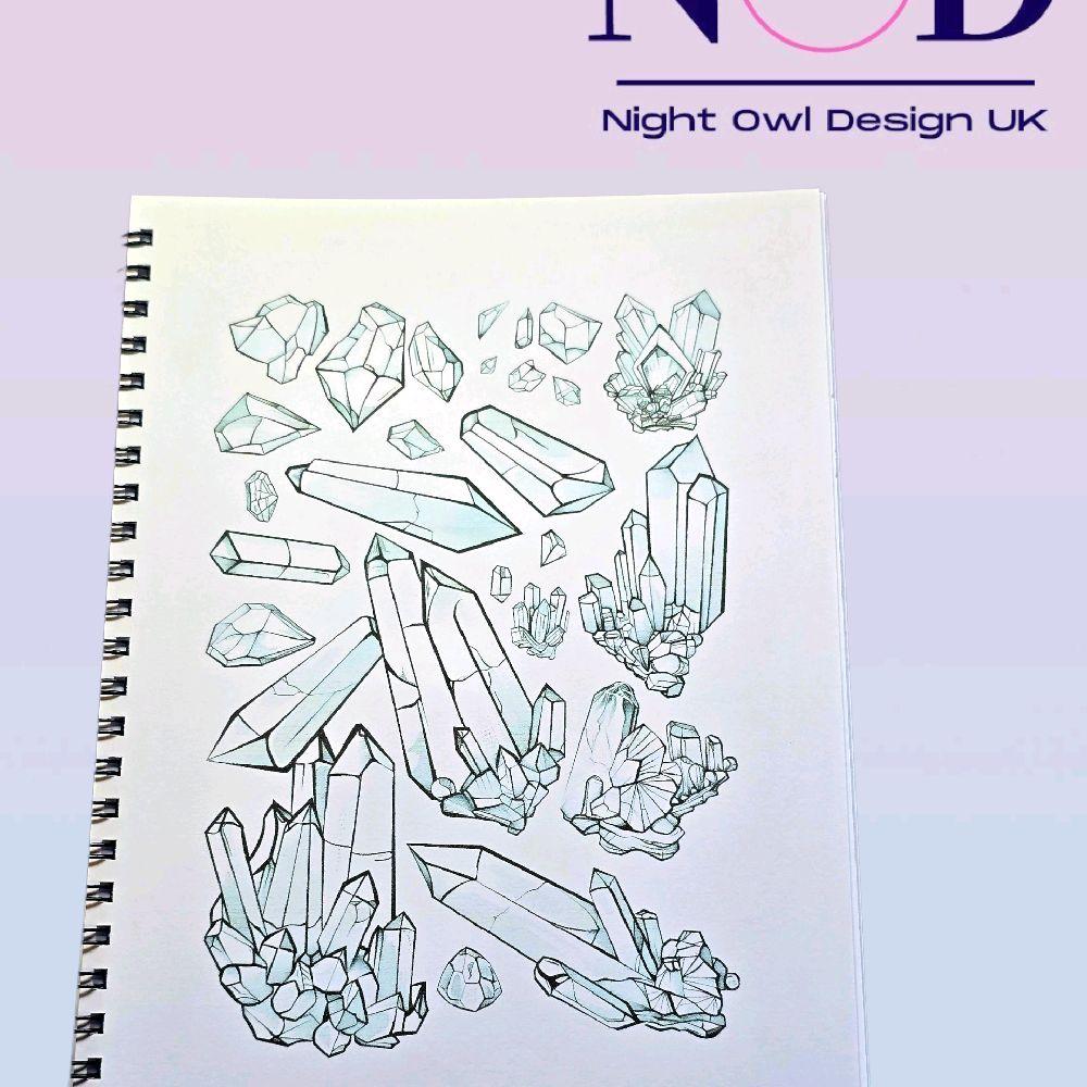 Crystals Colouring Book