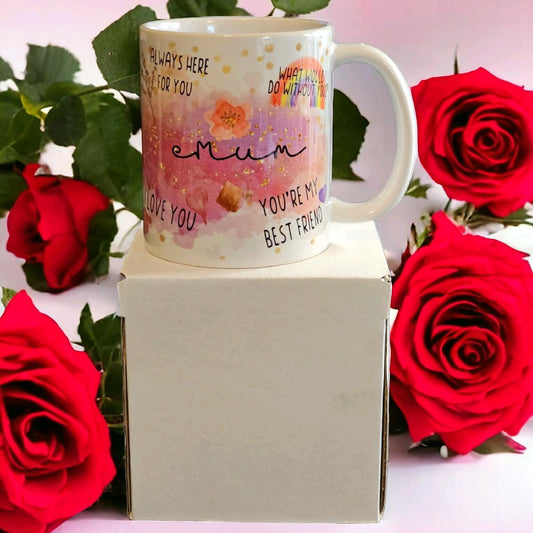 Best Ever Mum Cup, Watercolour, 11oz Mug