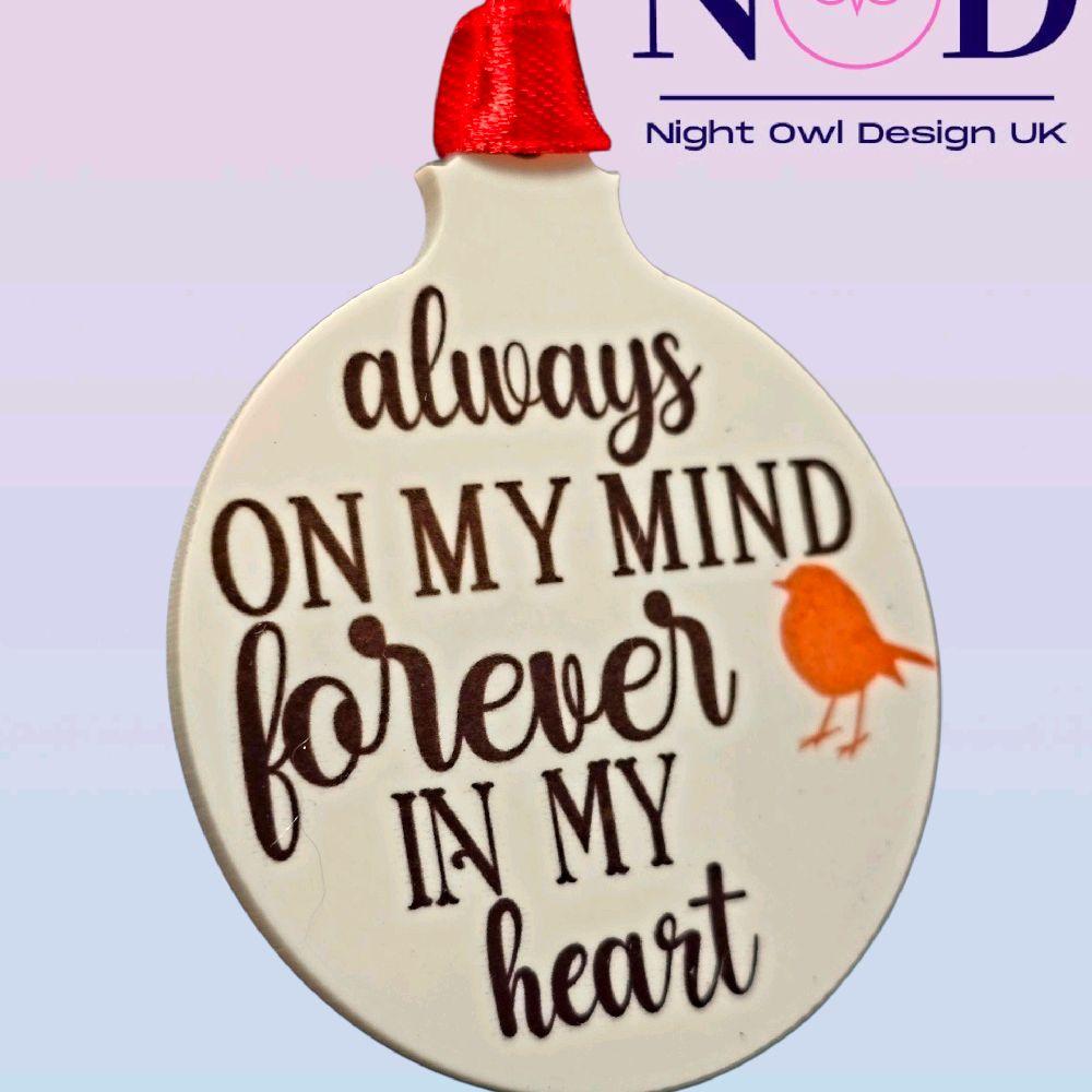 Always on My Mind Robin Christmas Bauble