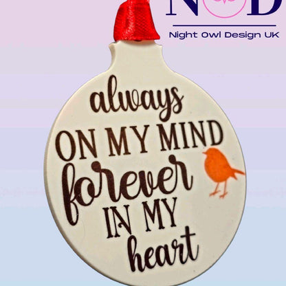 Always on My Mind Robin Christmas Bauble