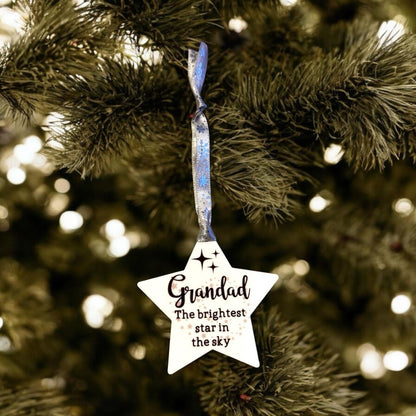 Personalised Star Acrylic Memorial Bauble