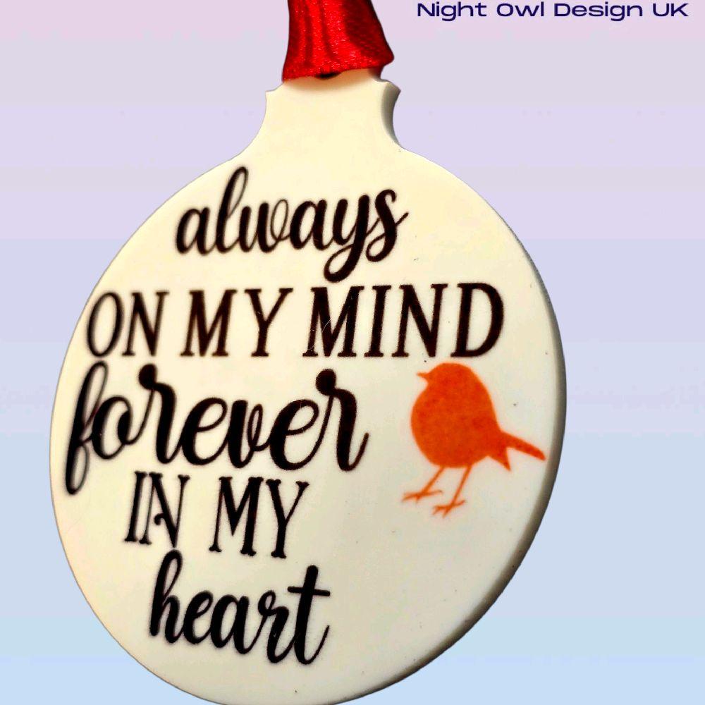 Always on My Mind Robin Christmas Bauble