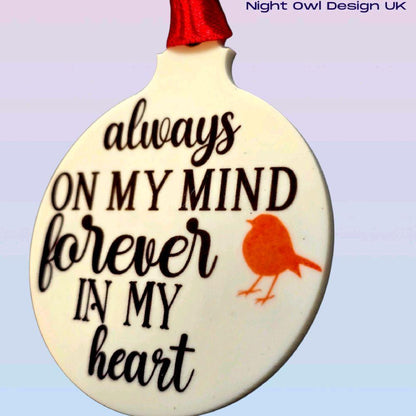 Always on My Mind Robin Christmas Bauble