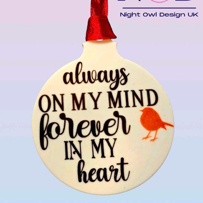Always on My Mind Robin Christmas Bauble