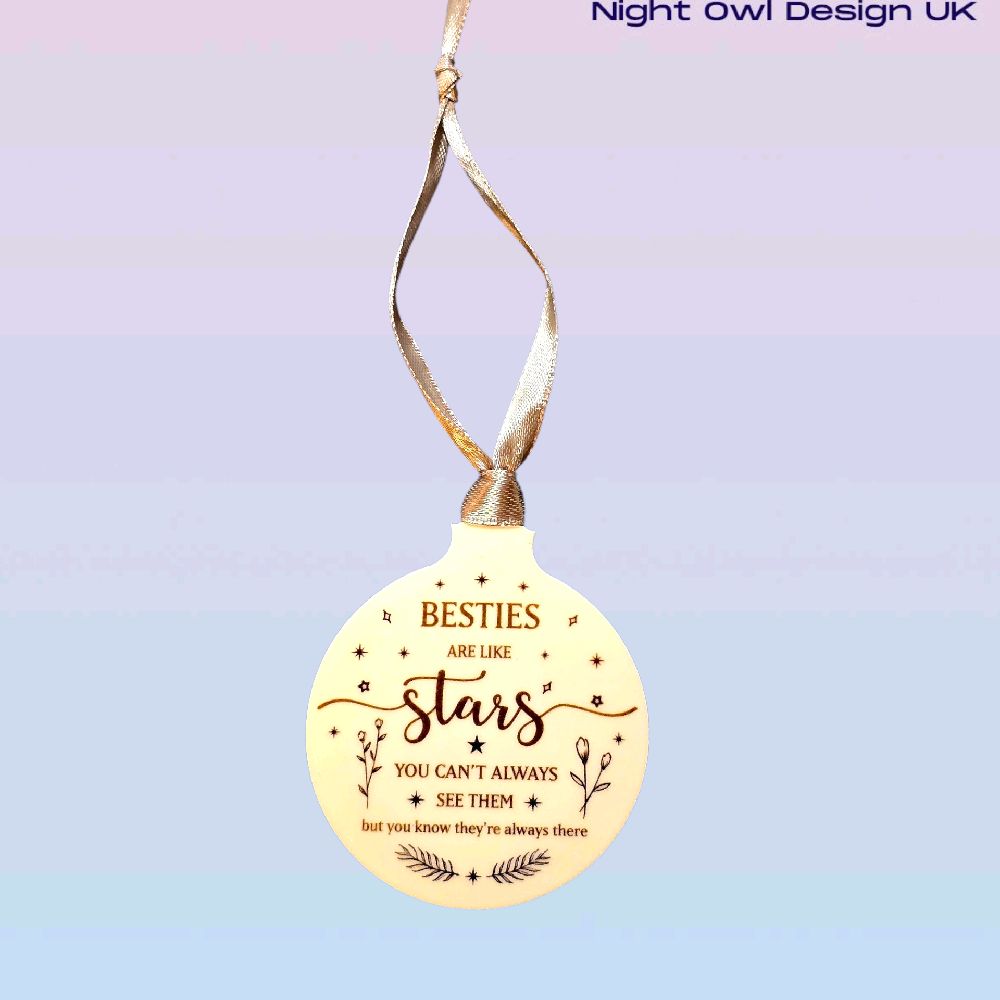 Besties Are Like Stars Christmas Bauble