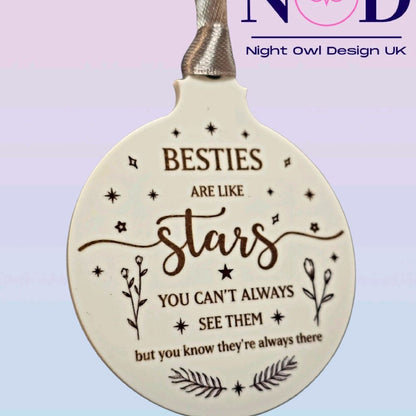 Besties Are Like Stars Christmas Bauble