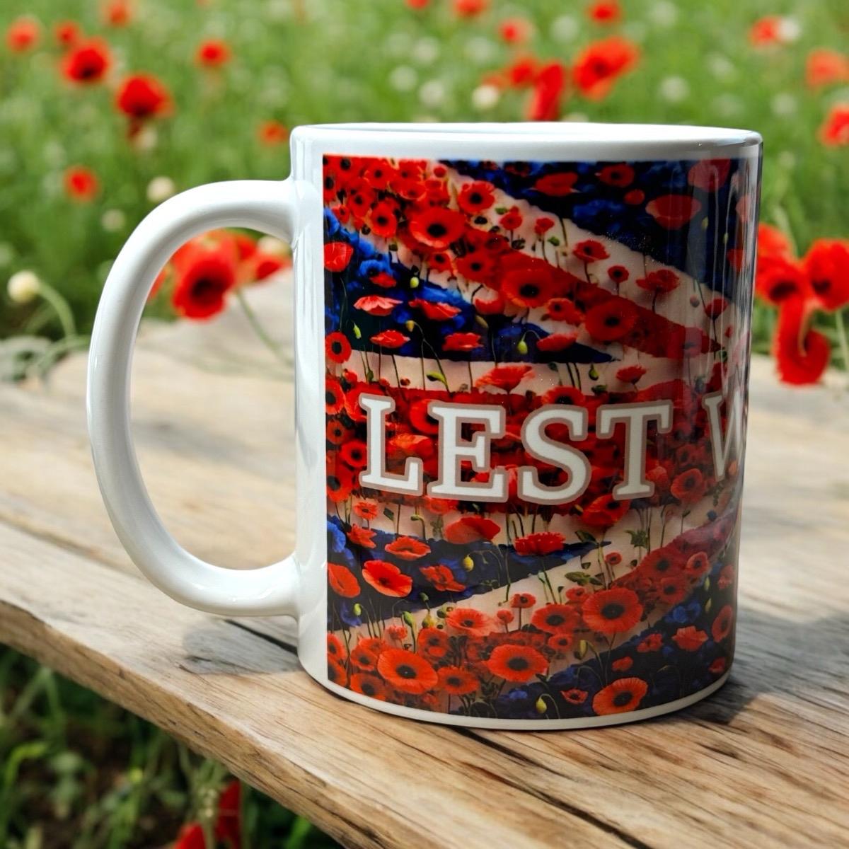 Union Jack Lest We Forget 11oz Ceramic Mug