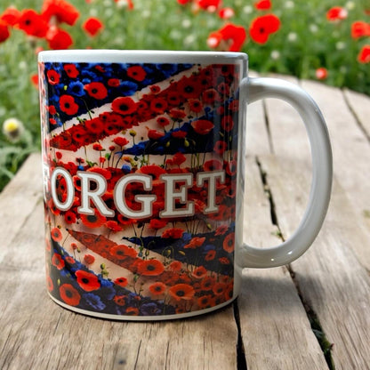 Union Jack Lest We Forget 11oz Ceramic Mug