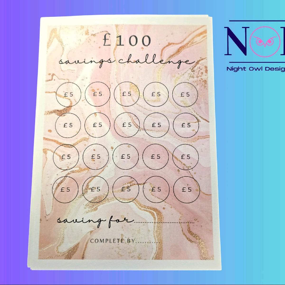 Savings Challenge Cards - A6 Cash Stuffing Set