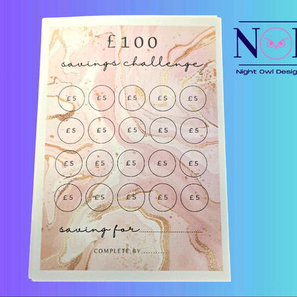 Savings Challenge Cards - A6 Cash Stuffing Set