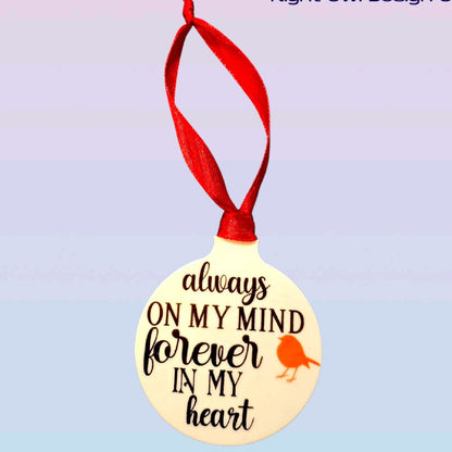 Always on My Mind Robin Christmas Bauble
