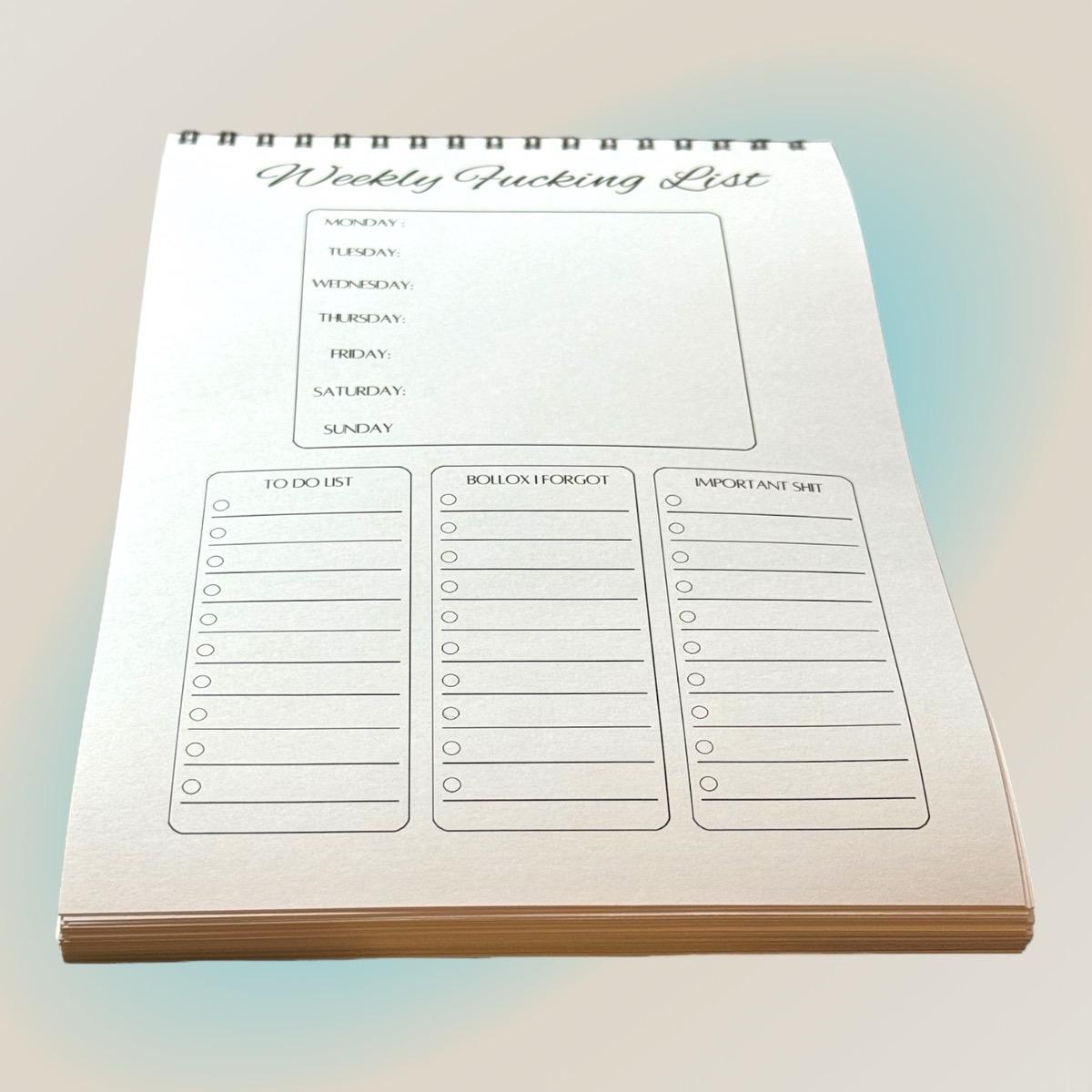 Sweary To Do List Notebook