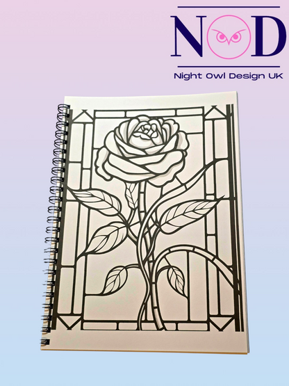 Volume 2 Flowers and Stained Glass Colouring Book