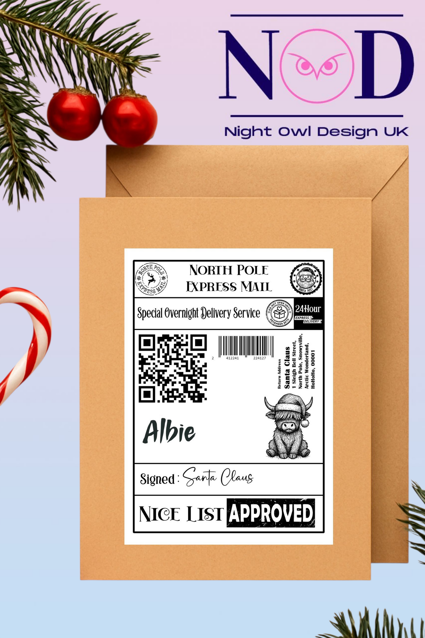 Pack of 10 Christmas labels